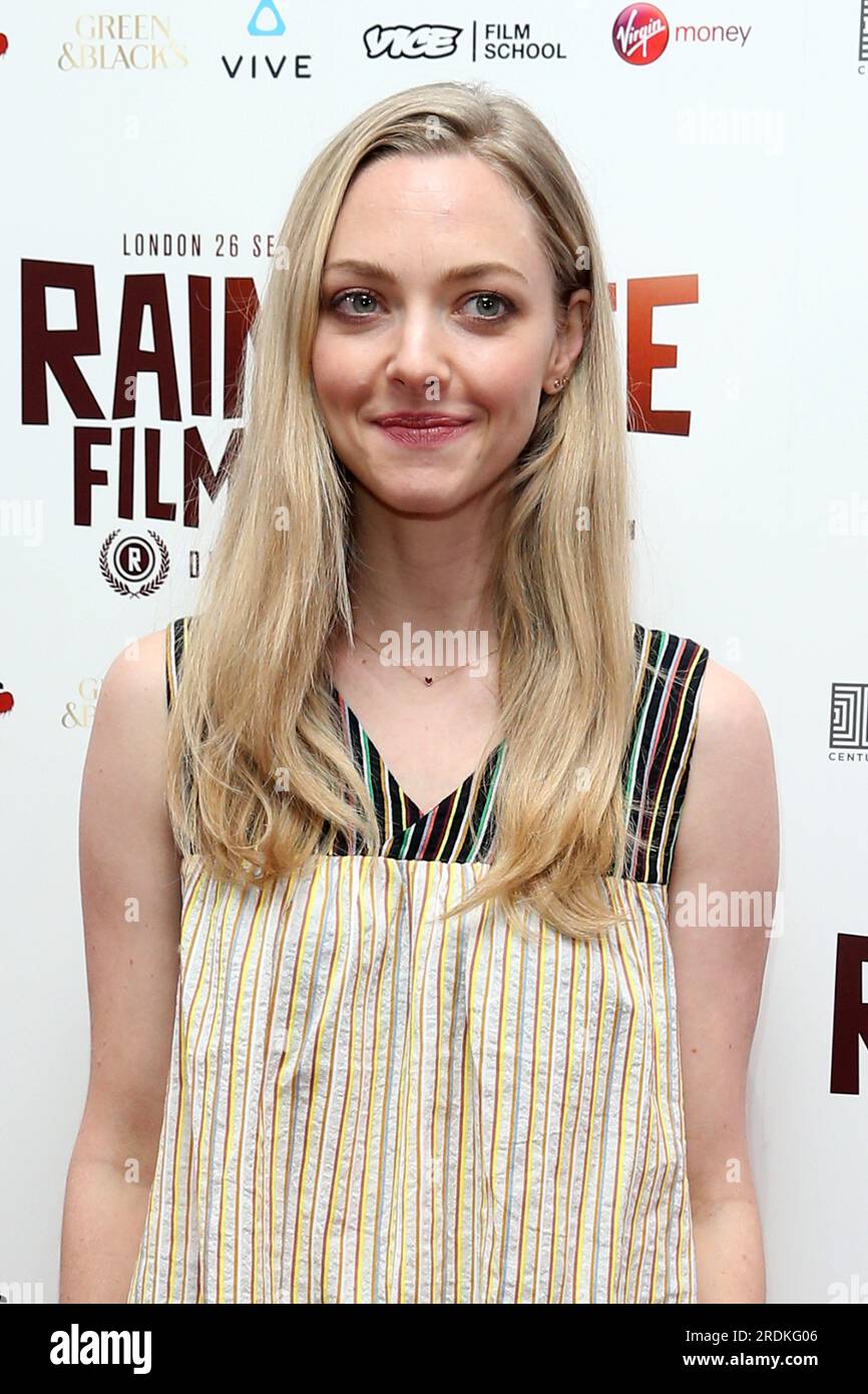 Londra, Regno Unito. 6 ottobre 2018. Amanda Seyfried partecipa alla prima mondiale di "Holy Moses" durante il Raindance Film Festival al Vue Piccadilly di Londra. (Foto di Fred Duval/SOPA Images/Sipa USA) credito: SIPA USA/Alamy Live News Foto Stock