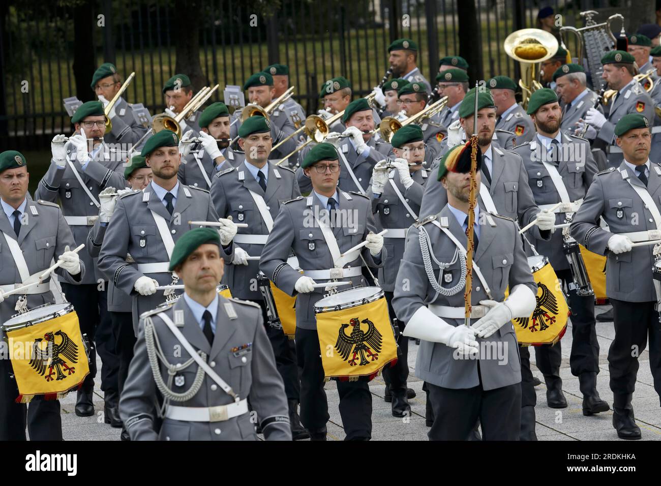 Berlino, Germania, 20 luglio 2023. Impegno pubblico di 400 reclute delle forze armate tedesche nell'anniversario della resistenza tedesca nel 1944. Foto Stock