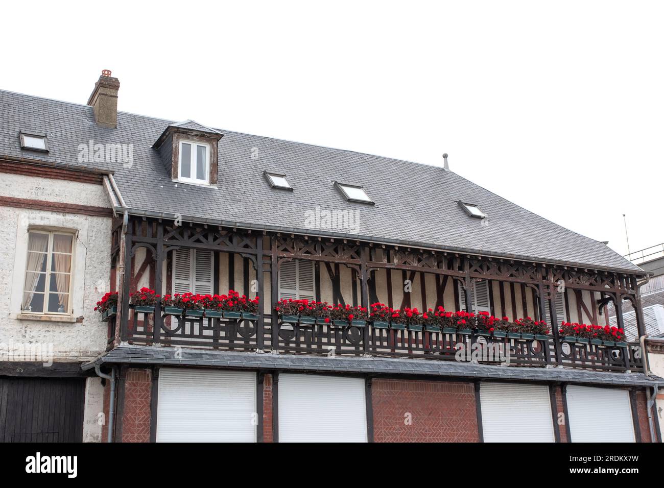 Edificio sul molo di Fécamp Foto Stock
