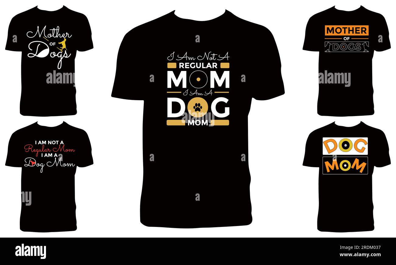 Confezione con T-shirt di design per la tipografia dei cani Illustrazione Vettoriale