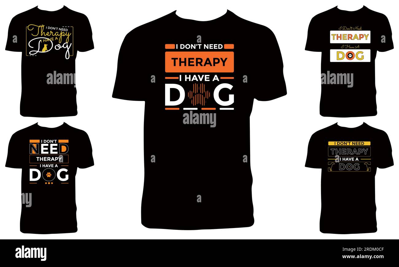 Confezione con T-shirt di design per la tipografia dei cani Illustrazione Vettoriale