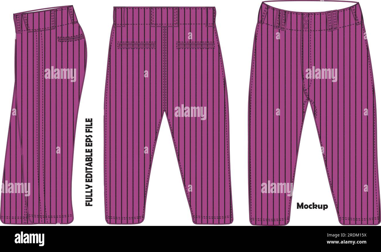 Modello di pantaloni da baseball Illustrazione Vettoriale
