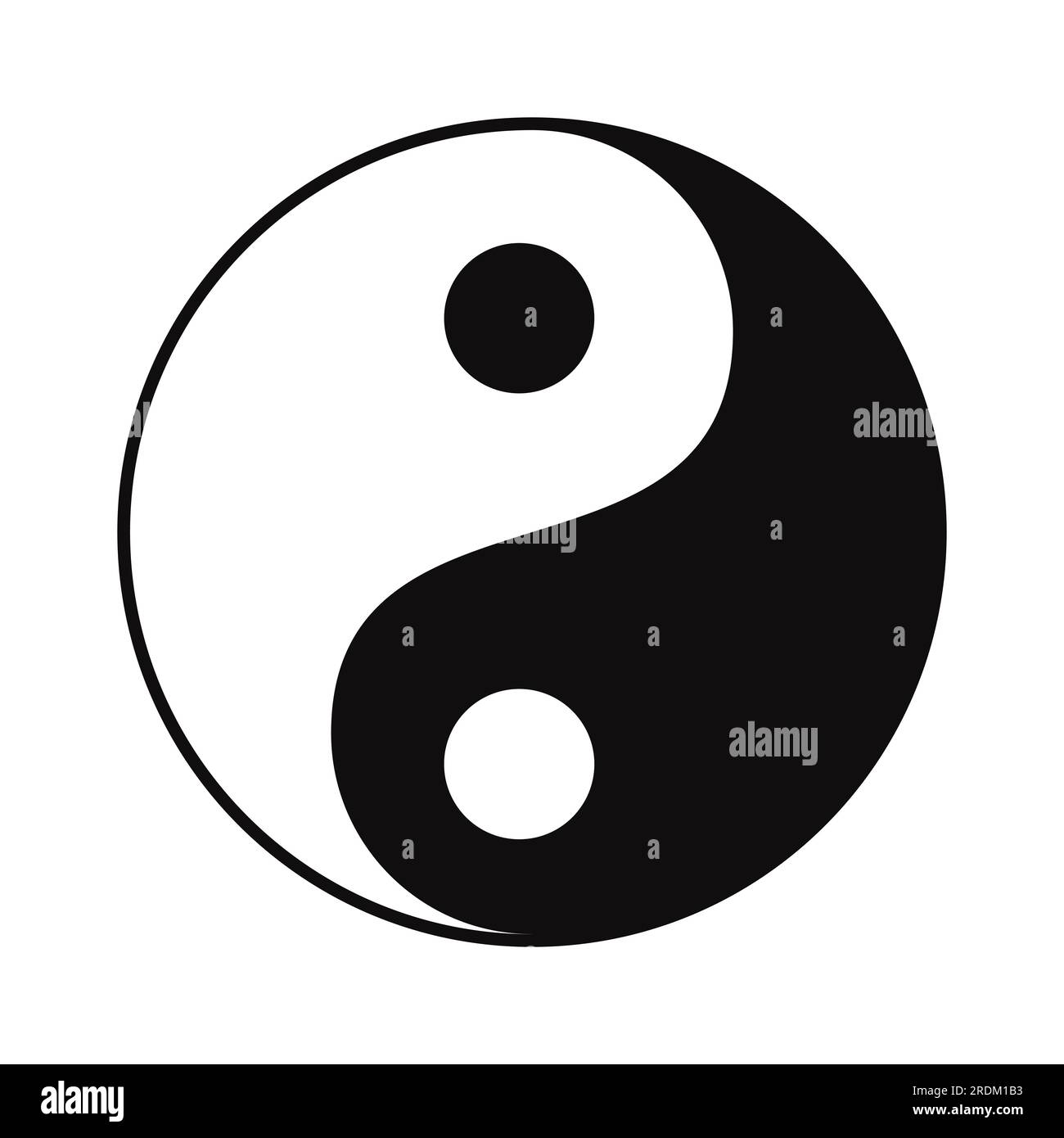 Simbolo Yin Yang bianco e nero Illustrazione Vettoriale