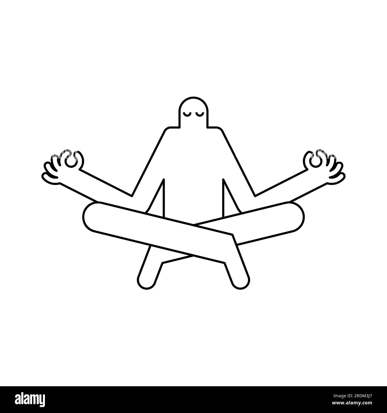 Icona del segno di posa del loto yoga. Concetto di conoscenza e consapevolezza di sé. Illustrazione Vettoriale