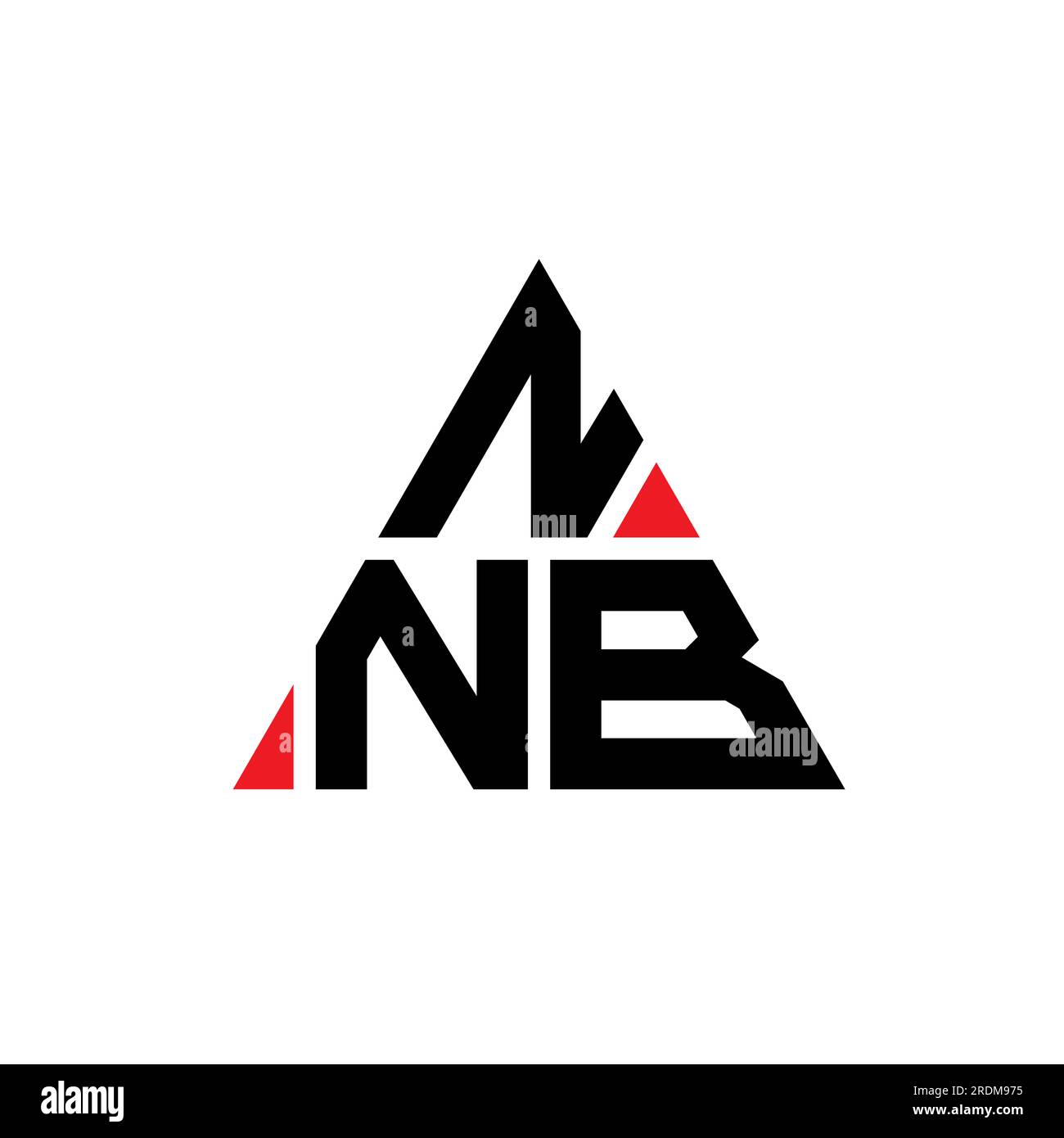 Logo NNB triangolare a lettere con forma triangolare. Monogramma di design con logo triangolare NNB. Modello di logo vettoriale a triangolo NNB di colore rosso. NNB triangul Illustrazione Vettoriale