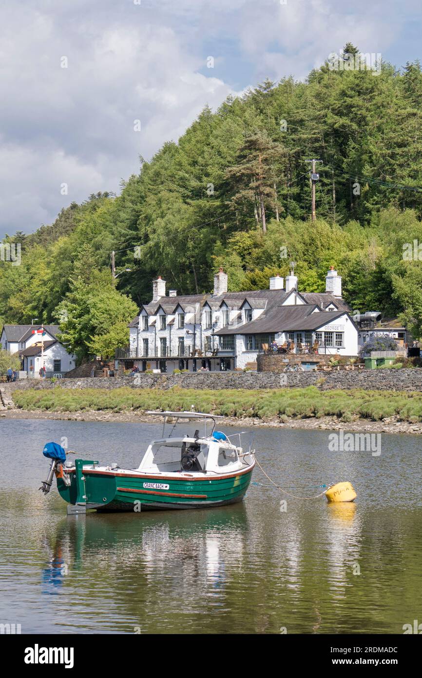 Pernmaenpool sull'estuario di Mawddach, Afon Mawddach, Eryri, Galles del Nord, Regno Unito Foto Stock