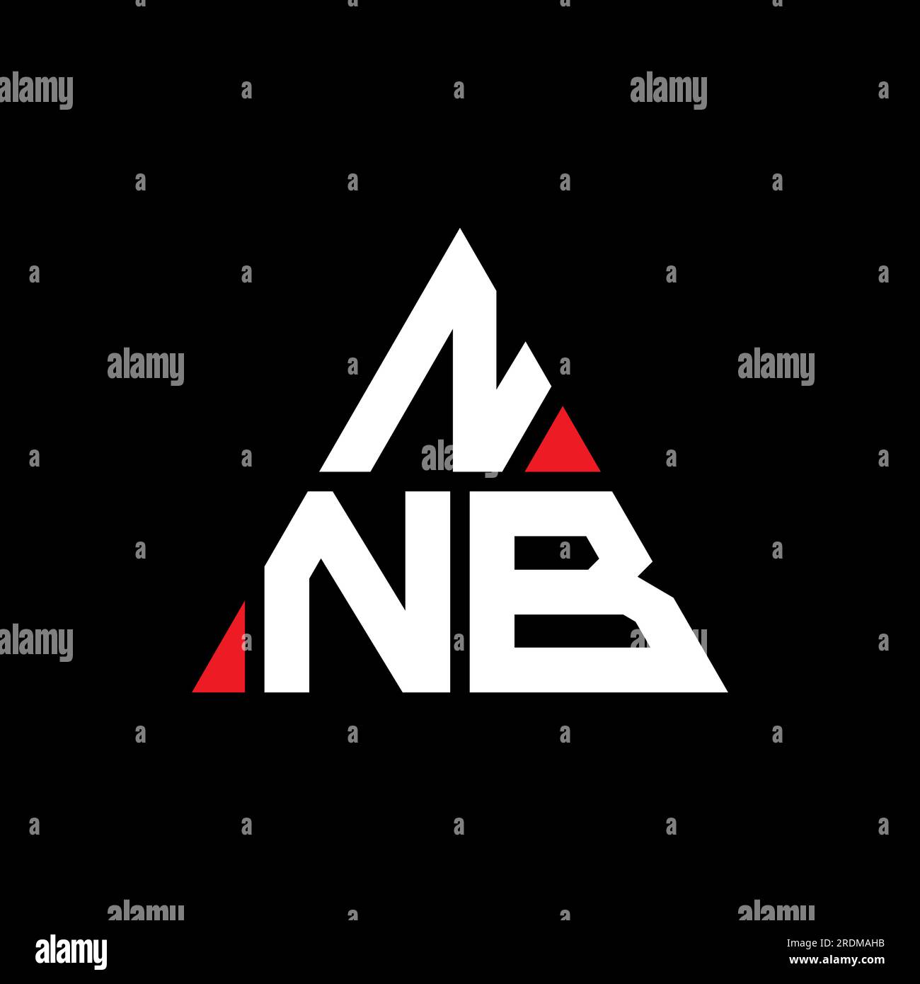 Logo NNB triangolare a lettere con forma triangolare. Monogramma di design con logo triangolare NNB. Modello di logo vettoriale a triangolo NNB di colore rosso. NNB triangul Illustrazione Vettoriale