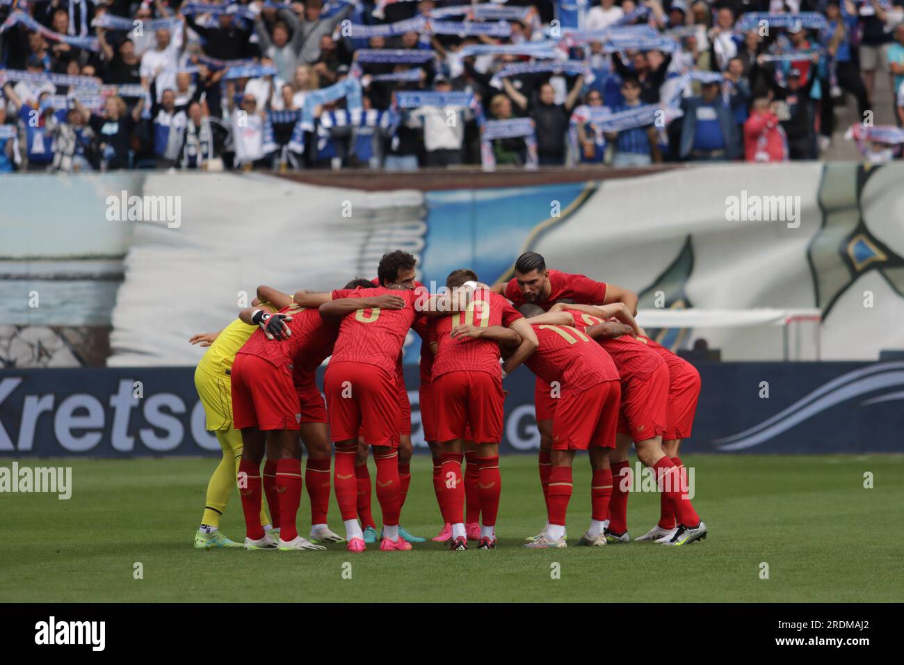 Rostock, Deutschland, 22 luglio 2023. Sevilla Team durante F.C. Hansa Rostock contro Sevilla F.C.. Credito: Fabideciria. Foto Stock