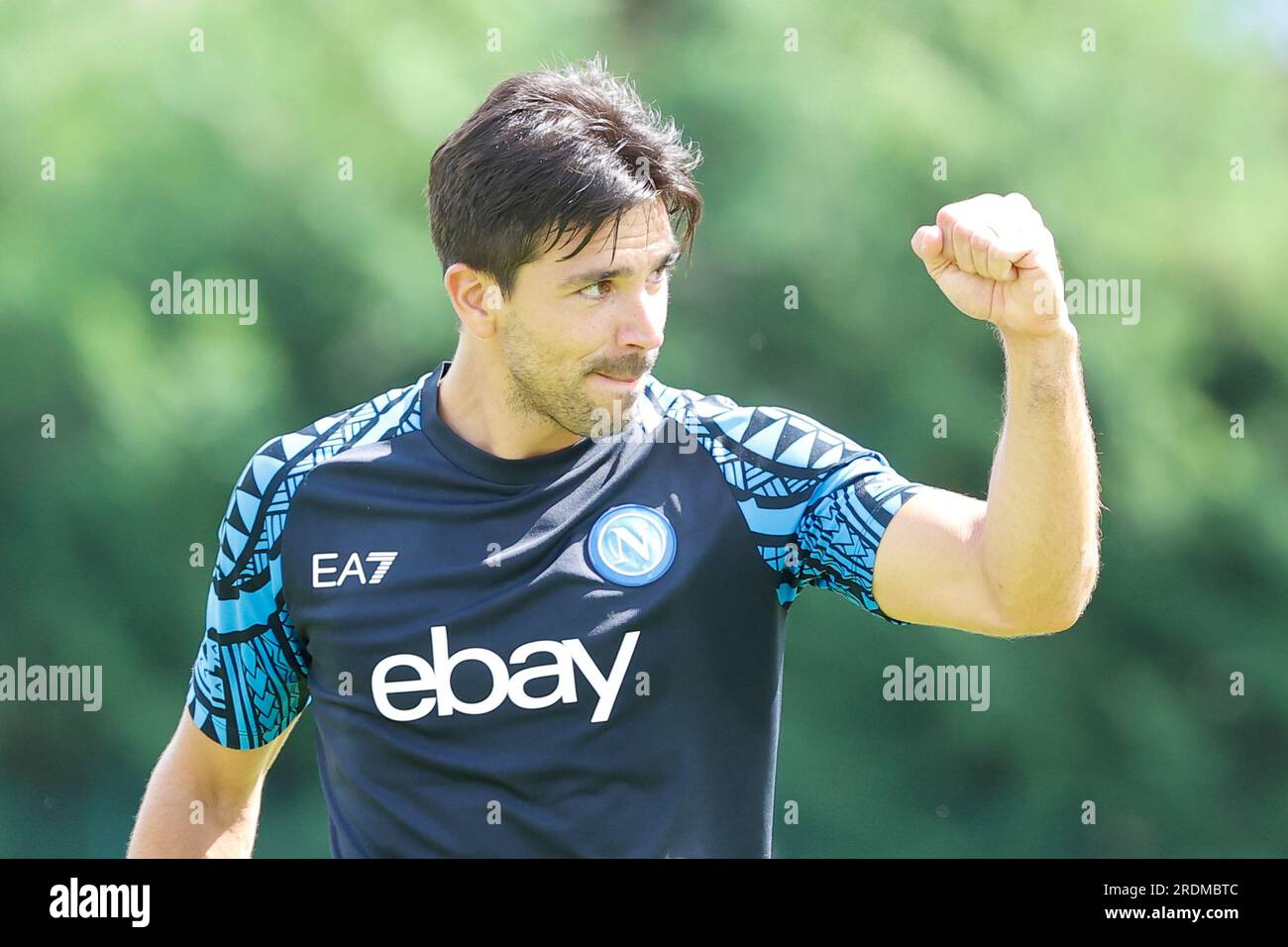 Dimaro, Napoli, Italia. 22 luglio 2023. Giovanni Simeone del Napoli, durante una partita di calcio amichevole pre-stagionale contro Anaune, Dimaro Italia (Credit Image: © Ciro De Luca/ZUMA Press Wire) SOLO EDITORIALE! Non per USO commerciale! Foto Stock