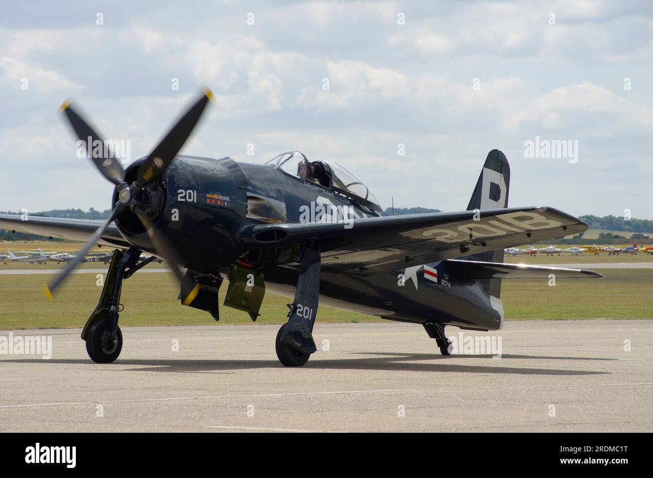 Grumman F8F Bearcat, G-RUMM, 12174, Flying Legends 2023, Church Fenton, Leeds, Foto Stock