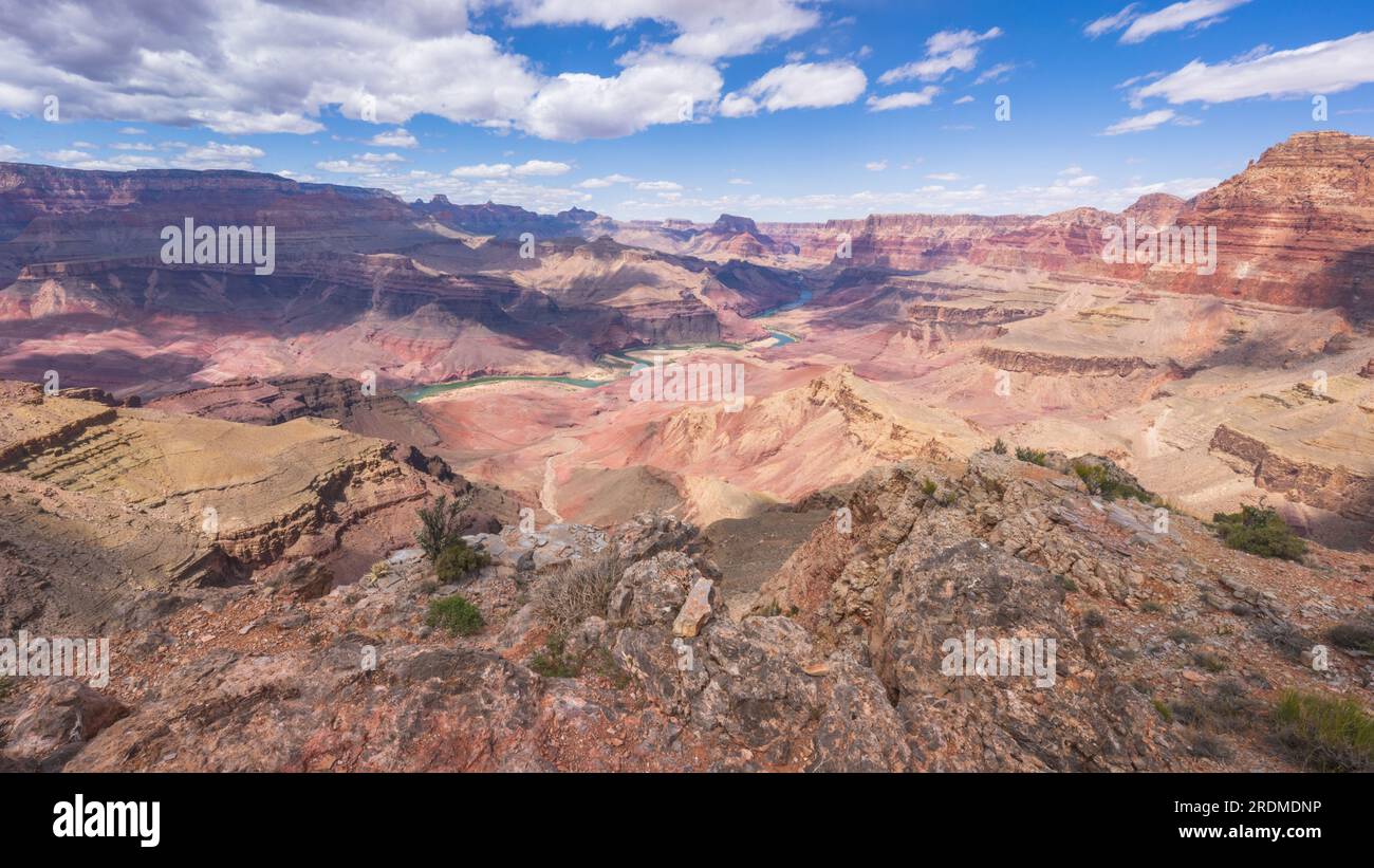 Escursioni a piedi lungo il sentiero abbronzante nel Grand Canyon National Park, arizona, stati uniti Foto Stock