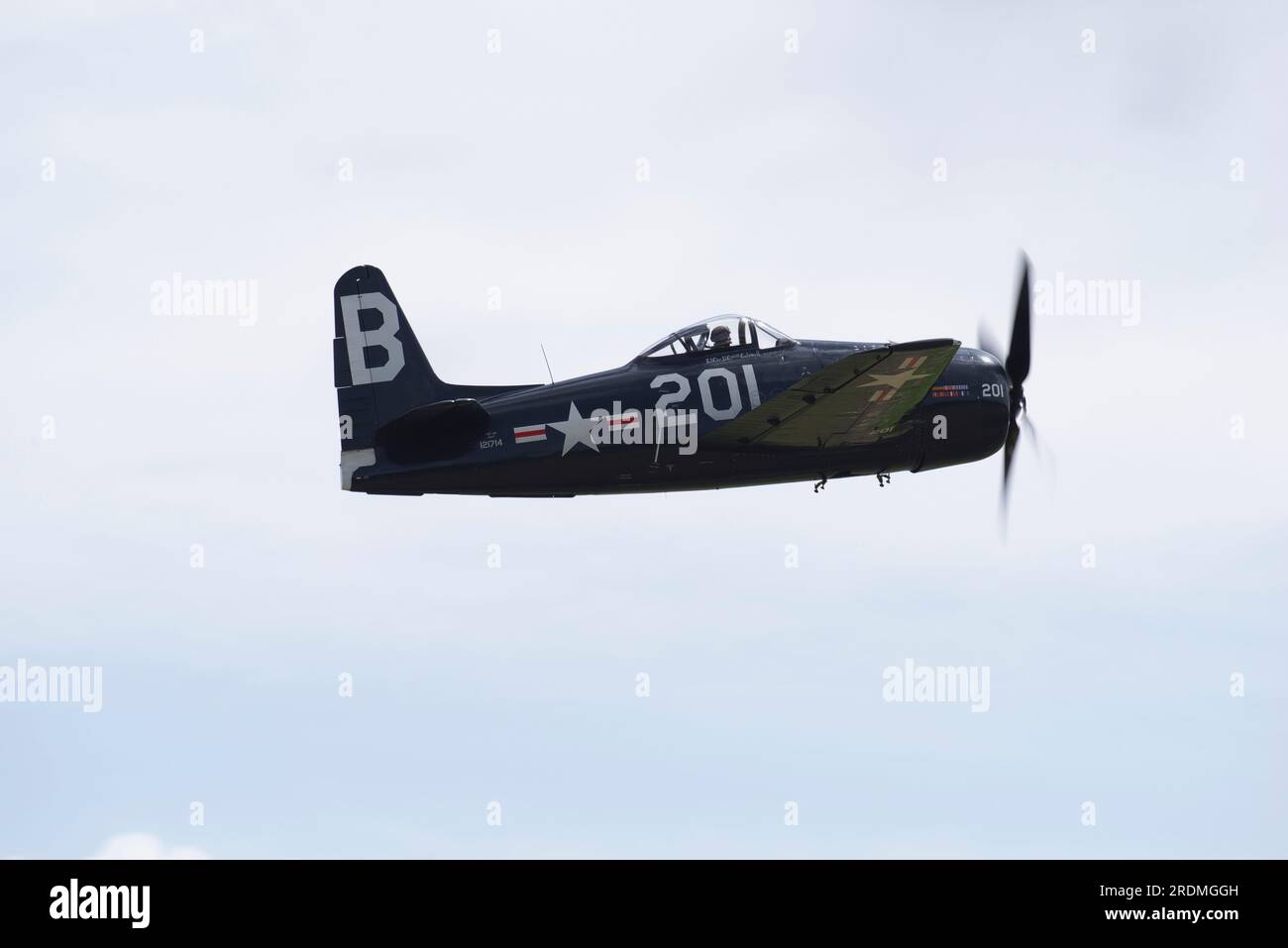 Grumman F8F Bearcat, G-RUMM, 121714, Flying Legends 2023, Church Fenton, Leeds, Foto Stock