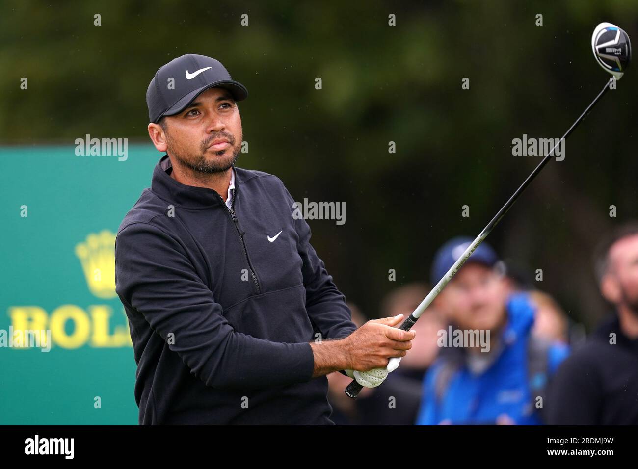 Il Jason Day australiano esce il 5° giorno durante il terzo giorno dell'Open al Royal Liverpool, Wirral. Data foto: Sabato 22 luglio 2023. Foto Stock