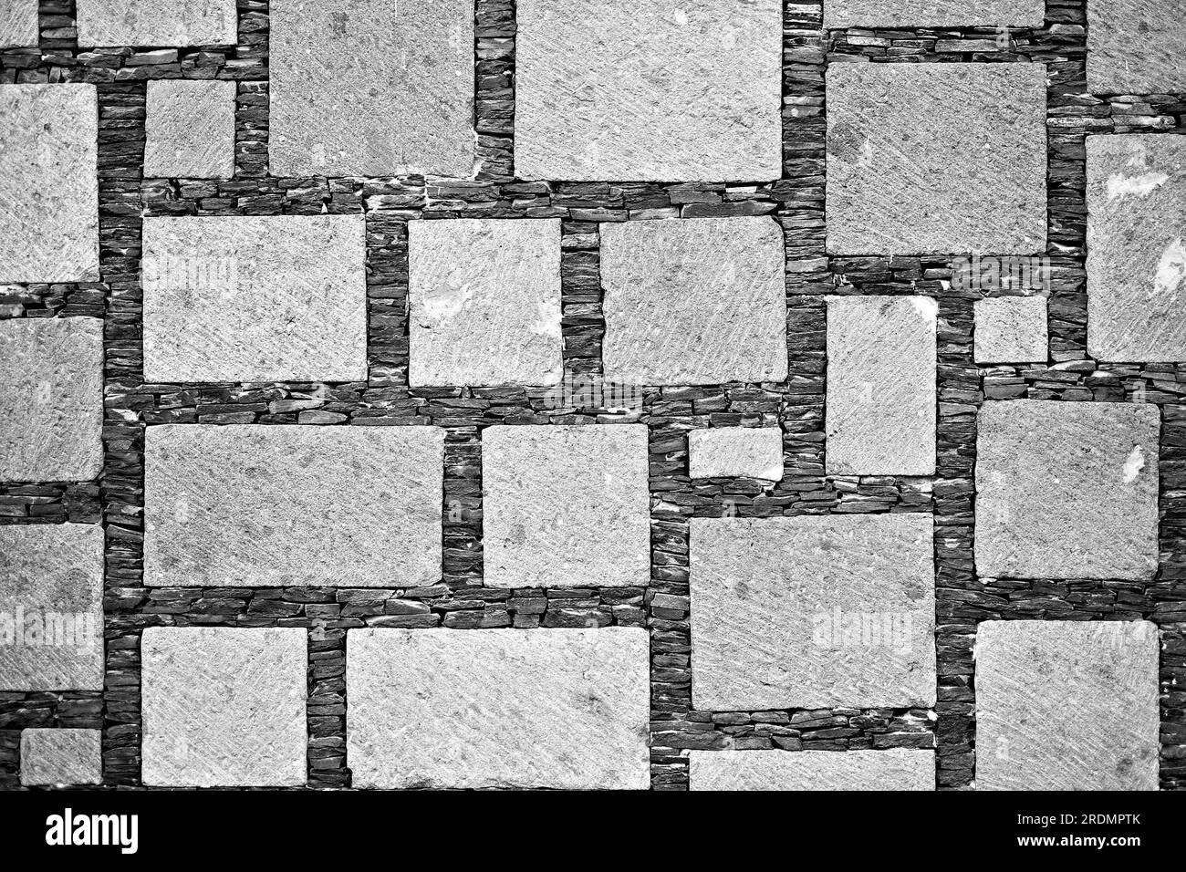 Didascalia didascalia motivo a pietra asciutta con texture grafica audace. Parole chiave e categorie parole chiave Foto Stock