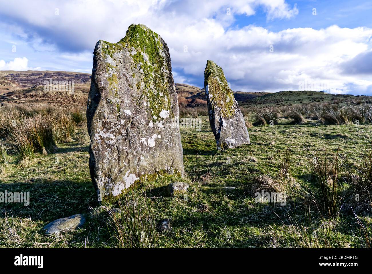 Carnasserie in pietra. Un allineamento in pietra neolitica di circa cinquemila anni fa. Vicino a Kilmartin, Argyll, Scozia. Foto Stock