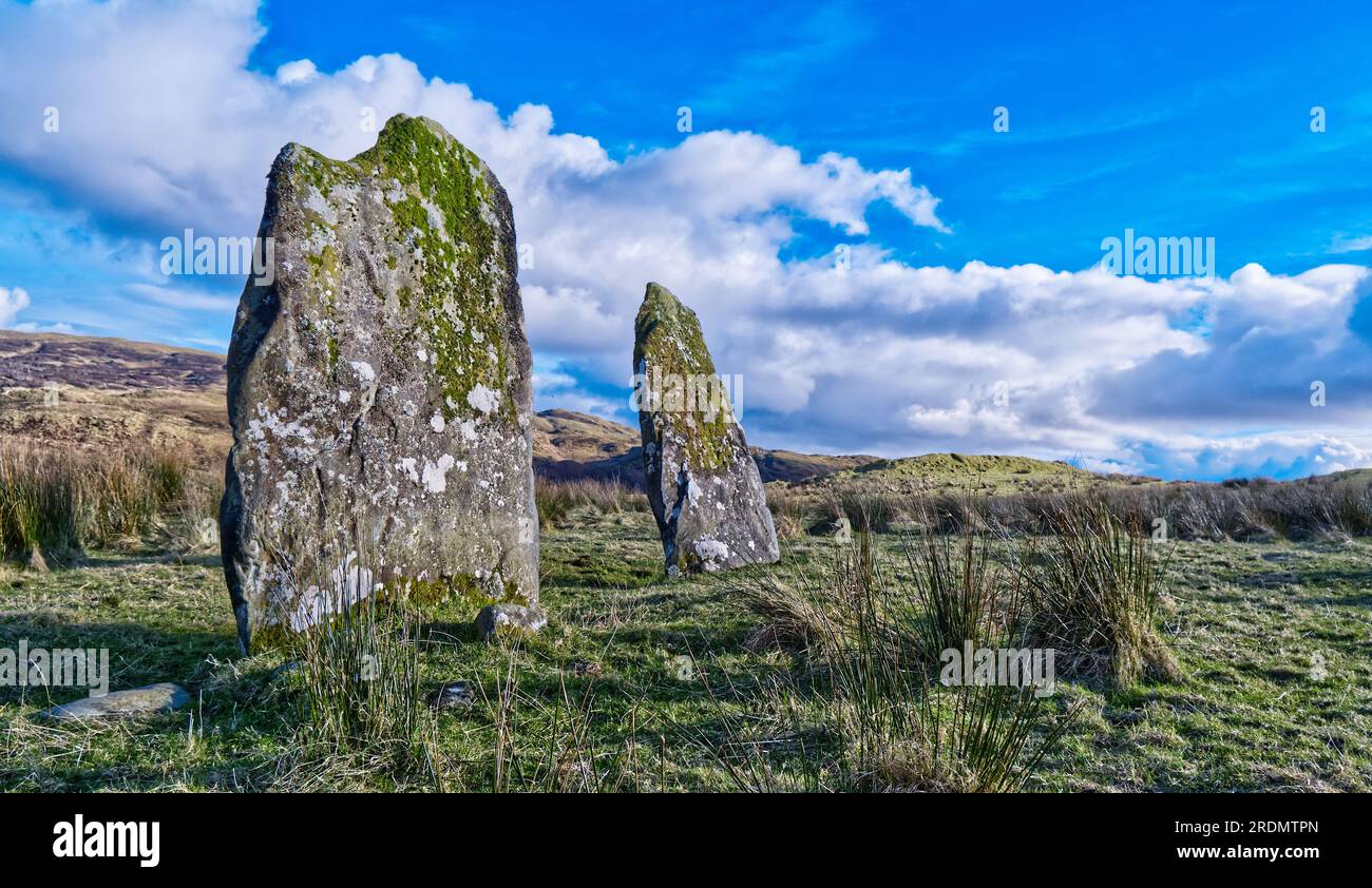 Carnasserie in pietra. Un allineamento in pietra neolitica di circa cinquemila anni fa. Vicino a Kilmartin, Argyll, Scozia. Foto Stock