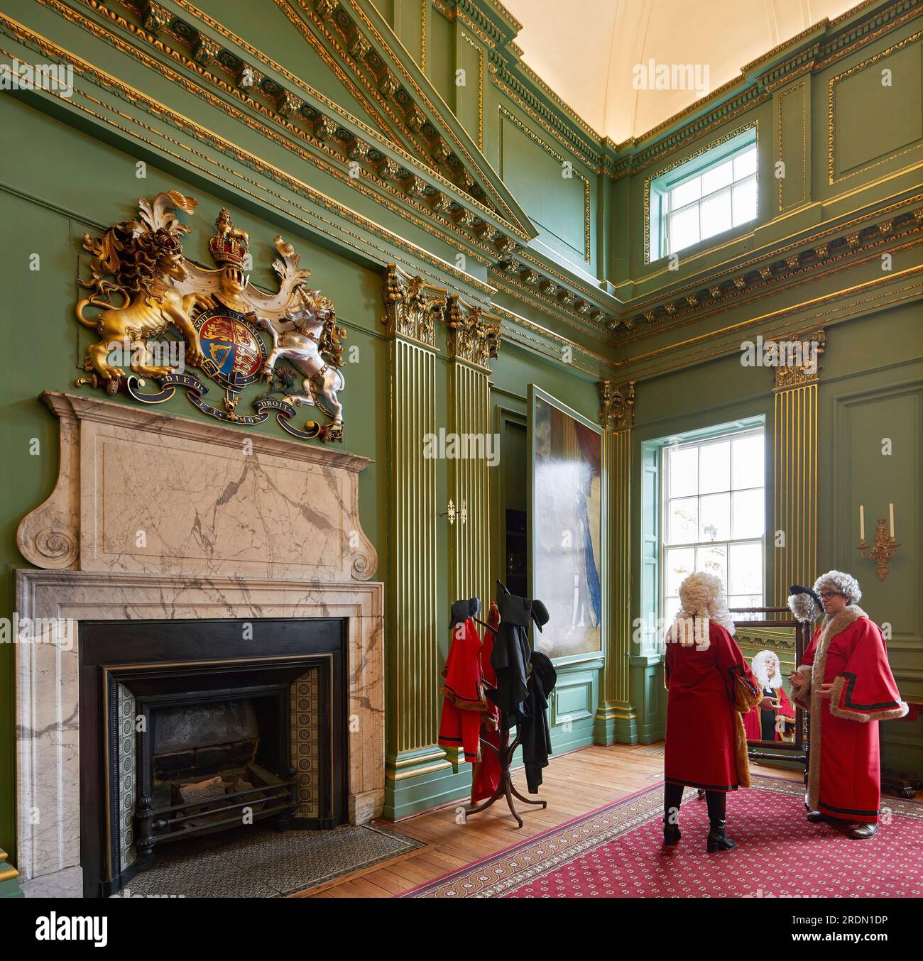 Rievocazione della scena storica in cabina. York Mansion House, York, Regno Unito. Architetto: De Matos Ryan, 2018. Foto Stock