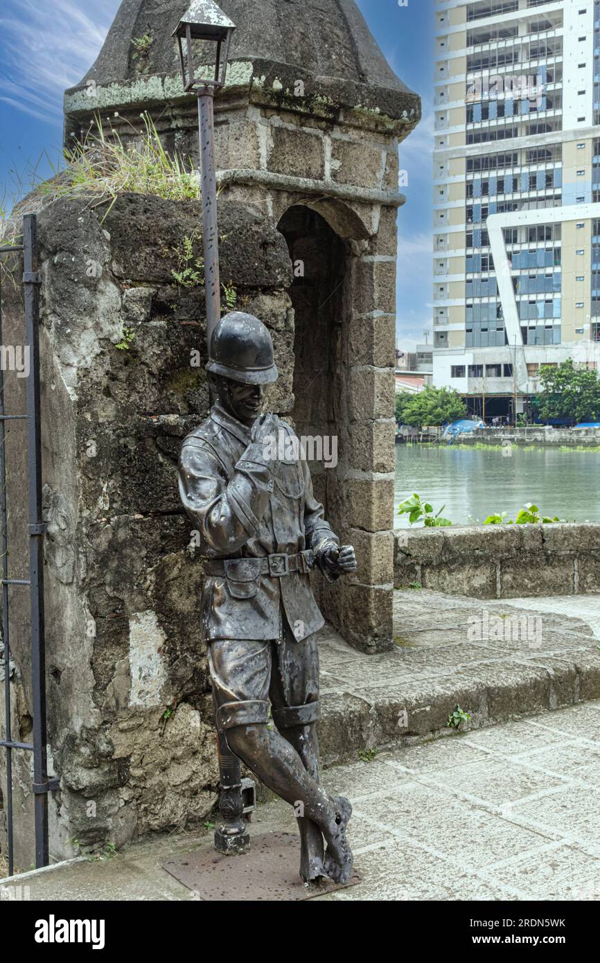 Una delle molte statue di Fort Santiago, Intramuros, Manila, Filippine, Sud-Est asiatico Foto Stock