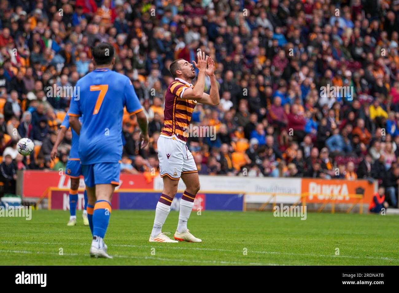 Bradford, Regno Unito. 22 luglio 2023. Amichevole nella Football League: Bradford City AFC contro Hull City AFC. Credit Paul Whitehurst/Alamy Live News B15 Foto Stock