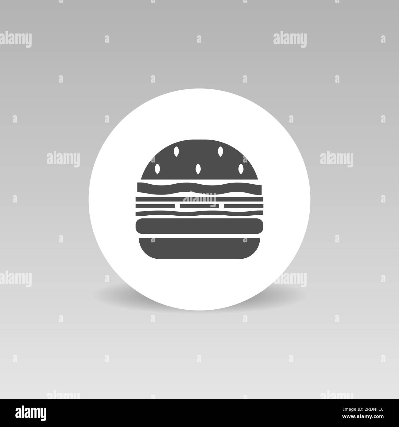 Il fast food concept. Icona di Burger, hamburger segno illustrazione vettoriale Illustrazione Vettoriale