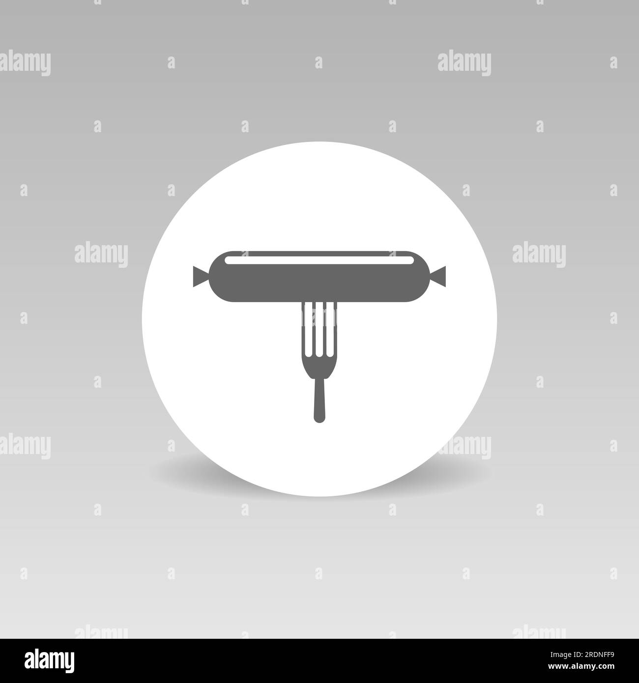 Forchetta con salsiccia icona. Simbolo del barbecue Illustrazione Vettoriale