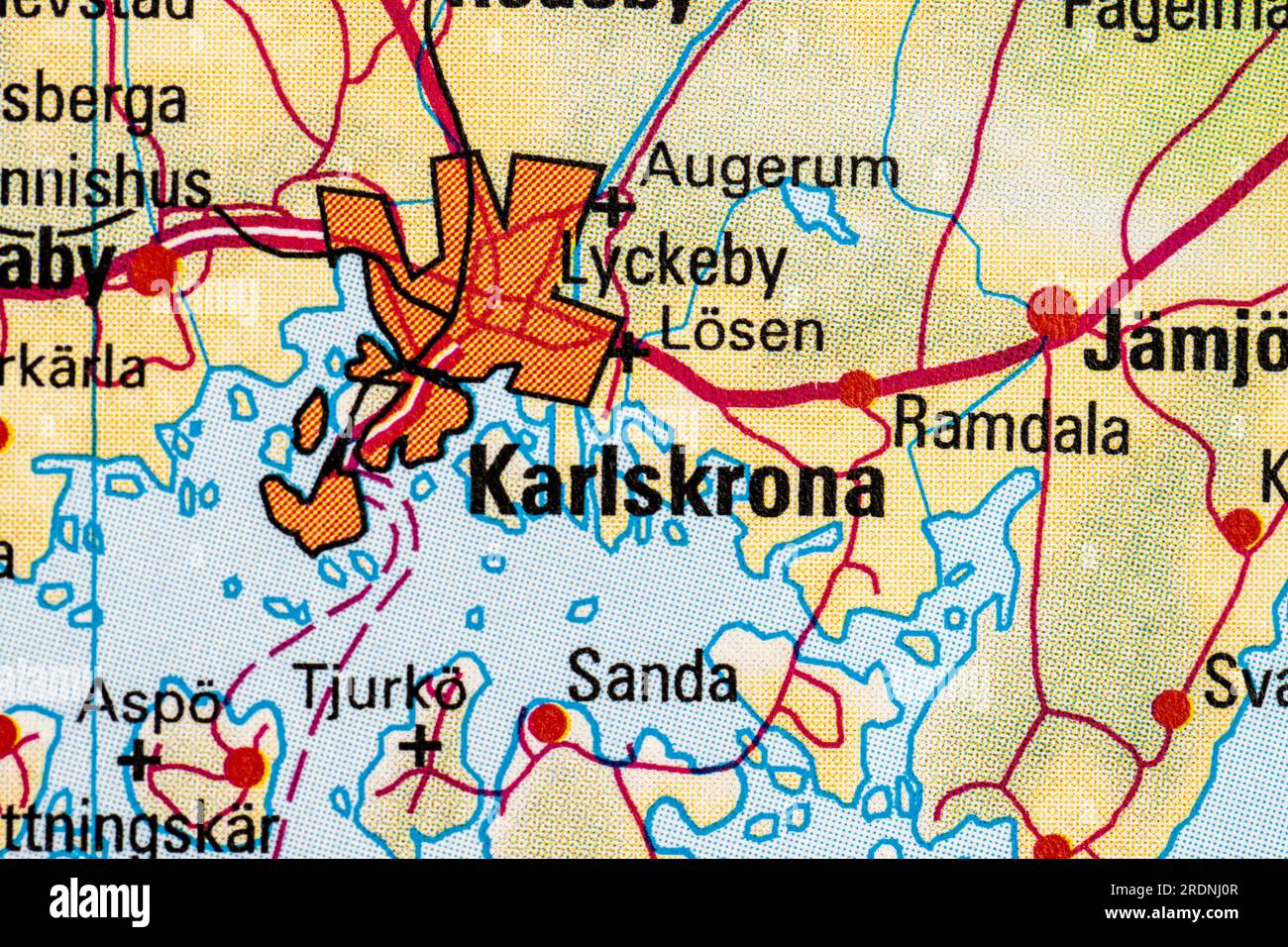 Mappa dell'Atlante di Karlskrona Foto Stock