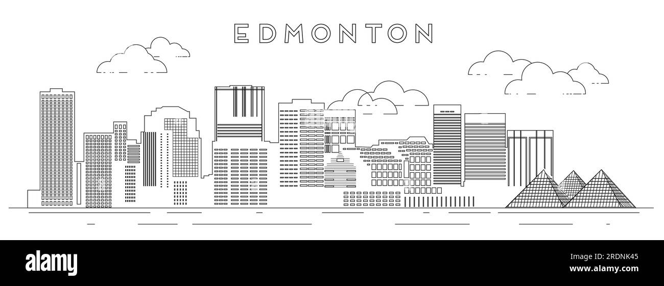 Illustrazione vettoriale della linea dello skyline di Edmonton Illustrazione Vettoriale