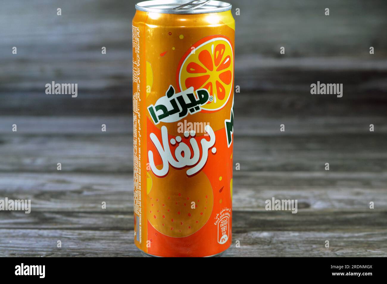 Cairo, Egitto, 11 luglio 2023: Mirinda , un marchio di bibite originariamente creato in Spagna nel 1959 e distribuito a livello globale da PepsiCo dal 1970. La sua na Foto Stock