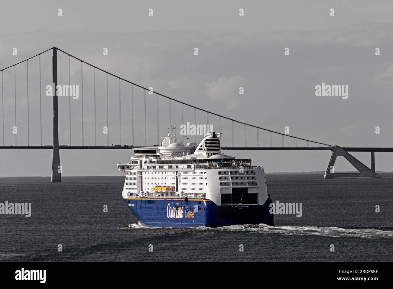 Traghetto Color Line, Great Belt Bridge, Danimarca, Europa Foto Stock