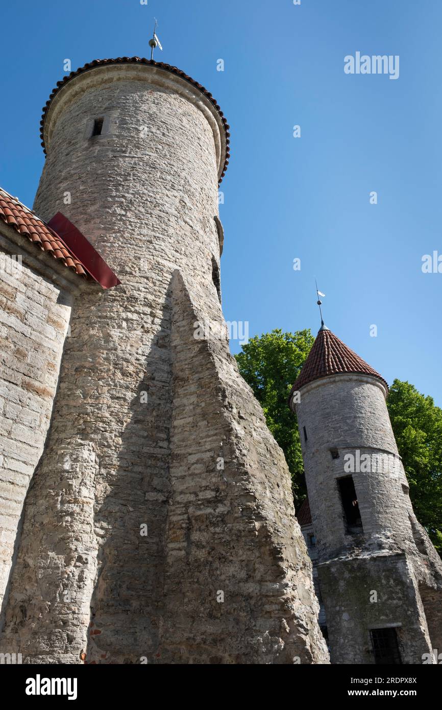 Porta Viru medievale nella città vecchia della capitale estone Tallinn Foto Stock