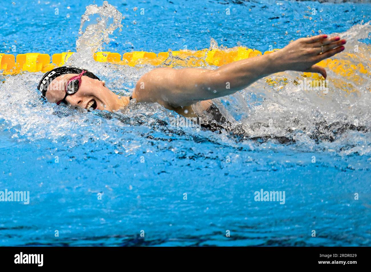 Fukuoka, Giappone. 23 luglio 2023. Isabel Gose della Germania gareggia nei 400m Freestyle Women Heats durante il ventesimo Campionato Mondiale di Aquatics alla Marine Messe Hall A Fukuoka (Giappone), 23 luglio 2023. Isabel Gose si è classificata quarta. Crediti: Insidefoto di andrea staccioli/Alamy Live News Foto Stock