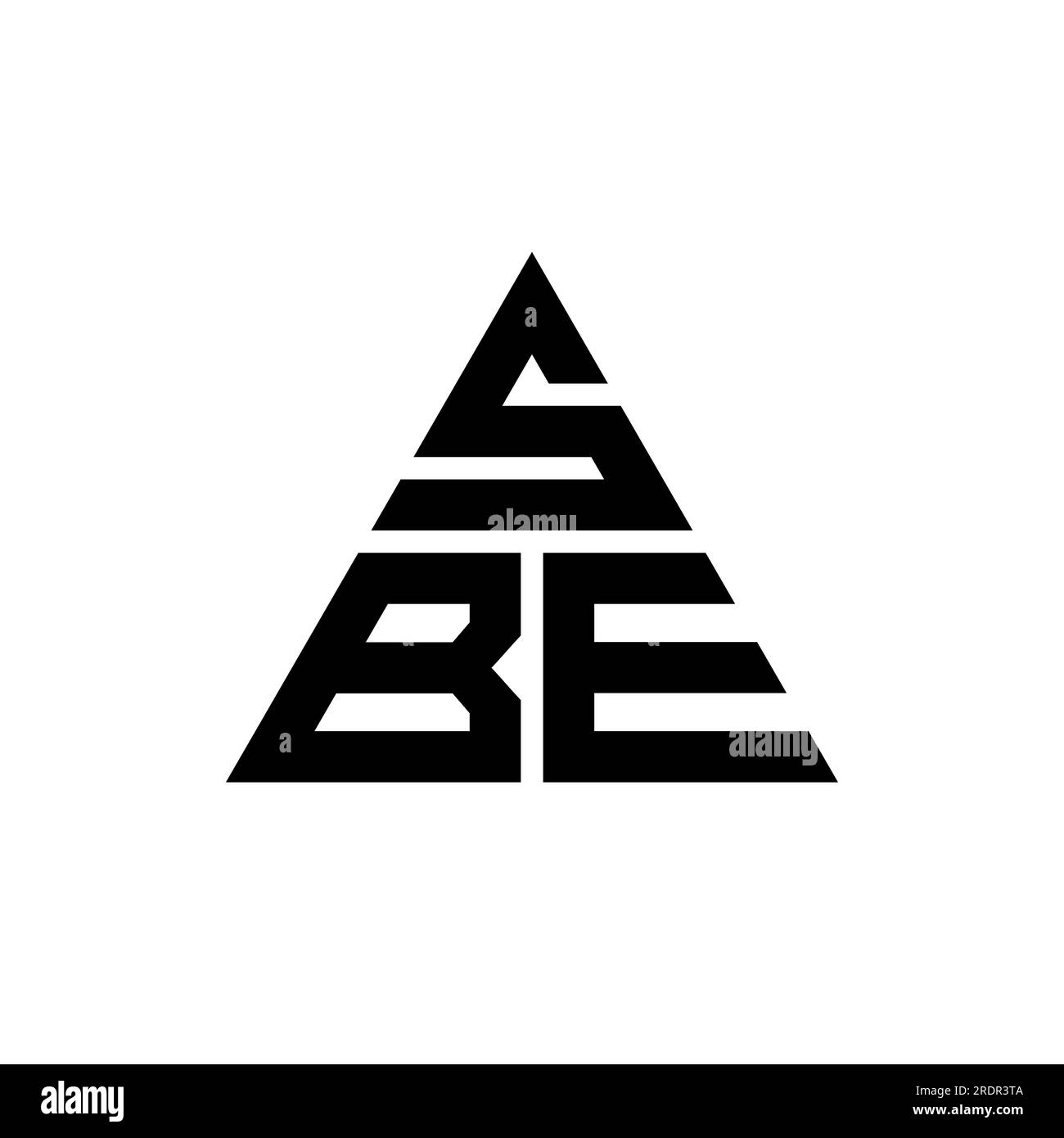 Logo SBE a lettere triangolari con forma triangolare. Monogramma di design con logo triangolare SBE. Modello di logo vettoriale triangolare SBE di colore rosso. SBE triangul Illustrazione Vettoriale