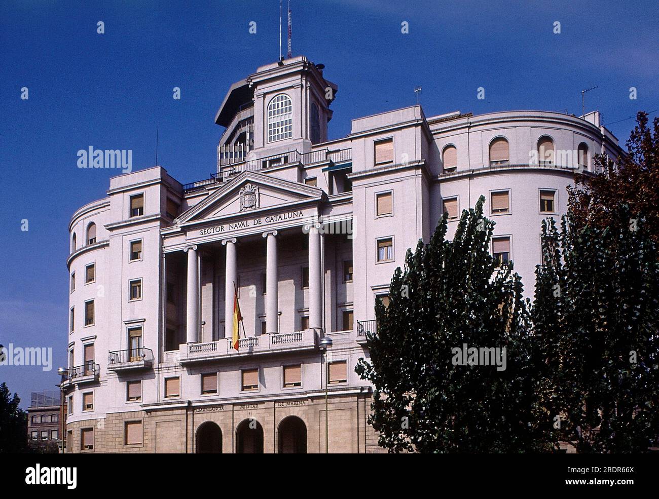 EDIFICIO DEL SECTOR NAVAL DE CATALUNA - DELEGACION NAVAL DE DEFENSA - FOTO AÑOS 80. UBICAZIONE: COMANDANCIA DE MARINA. Barcellona. SPAGNA. Foto Stock