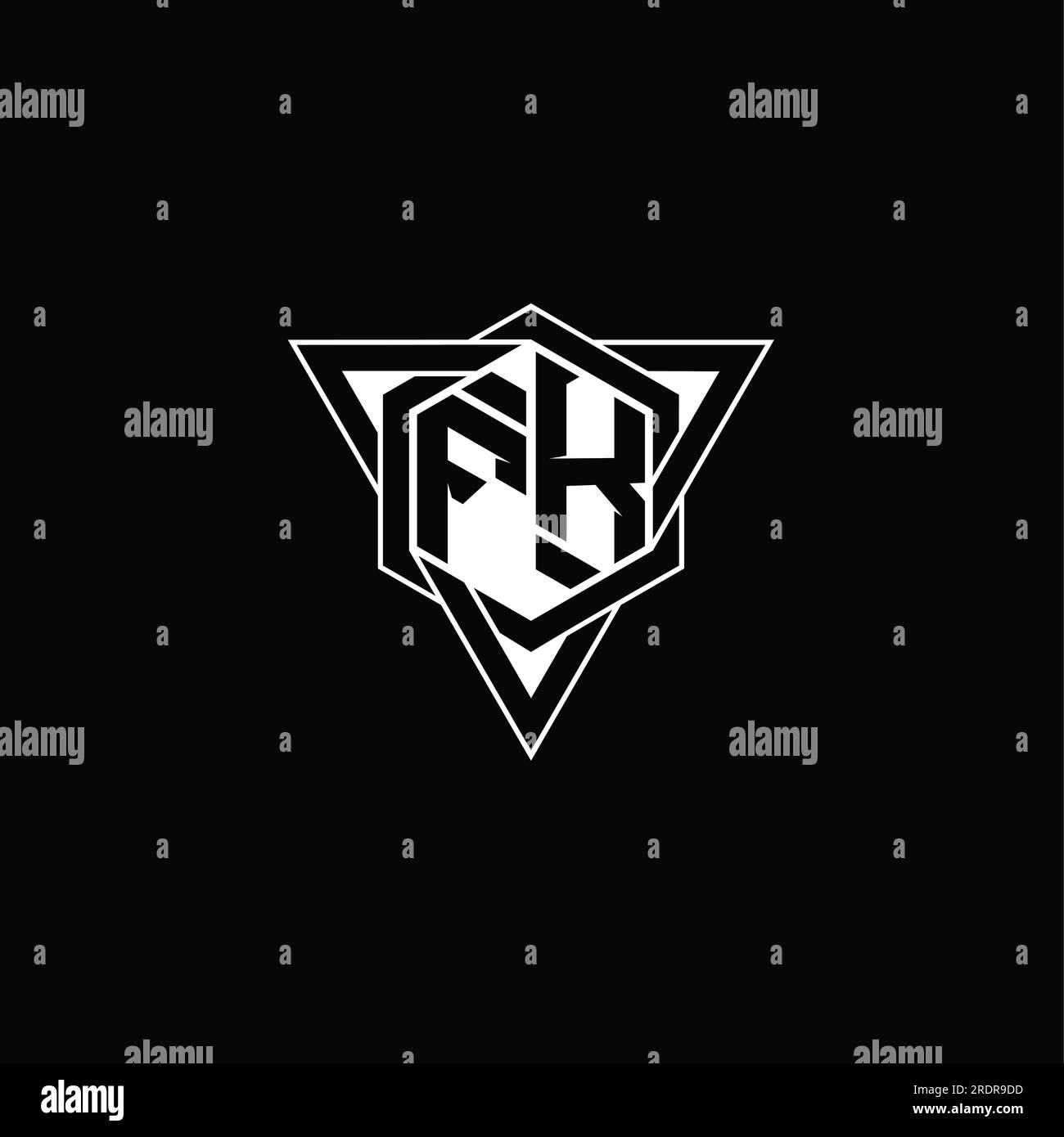 FK Letter Logo monogramma forma esagonale con profilo geometrico triangolare modello di design dallo stile moderno Foto Stock