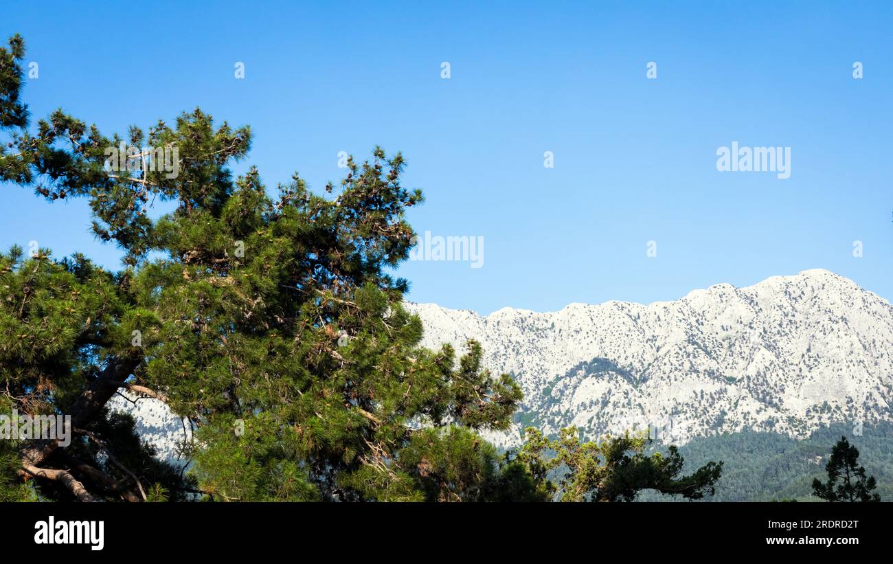 Vista sulle montagne del Tauro e sulle foreste. Antalya, Turchia. Foto Stock