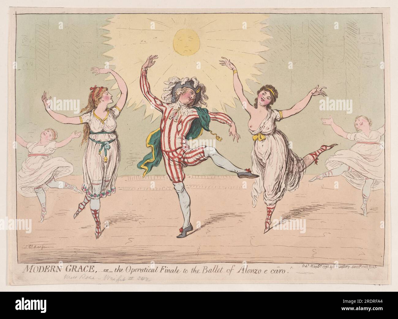 Modern Grace; - o The Operatical finale to the Ballet of Alonzo e caro 5 maggio 1796 di James Gillray Foto Stock