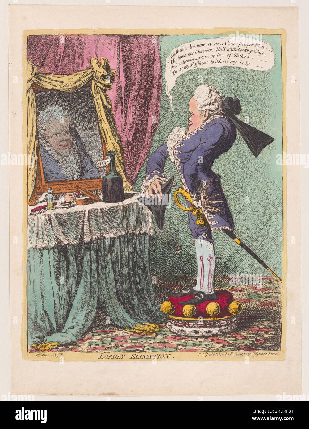 Lordly Elevation 6 gennaio 1802 di James Gillray Foto Stock