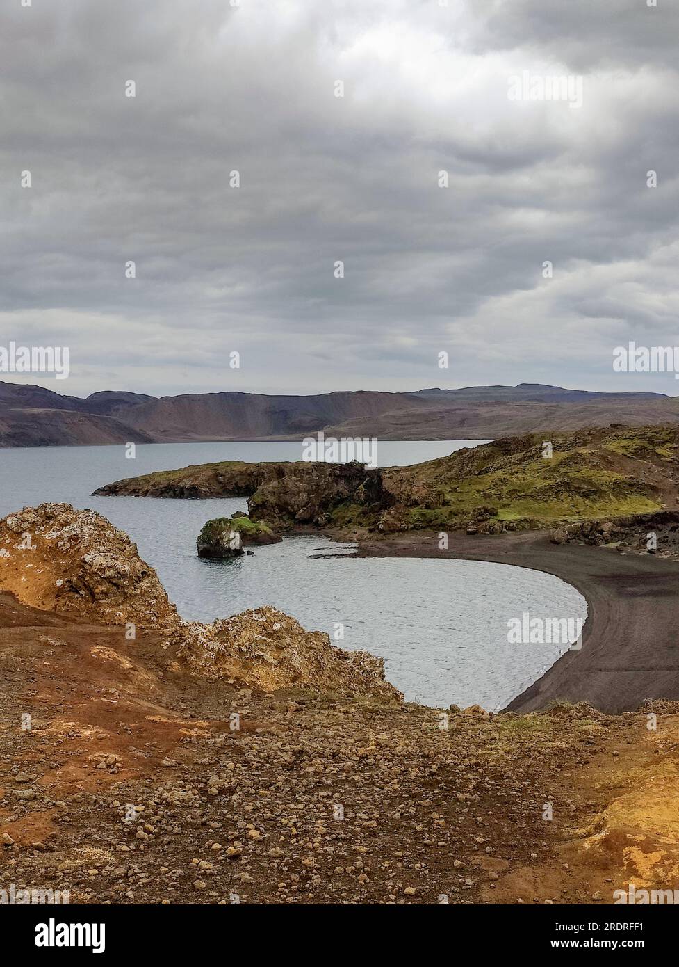 Lago Kleifarvatn, penisola di Reykjanes, Islanda Foto Stock