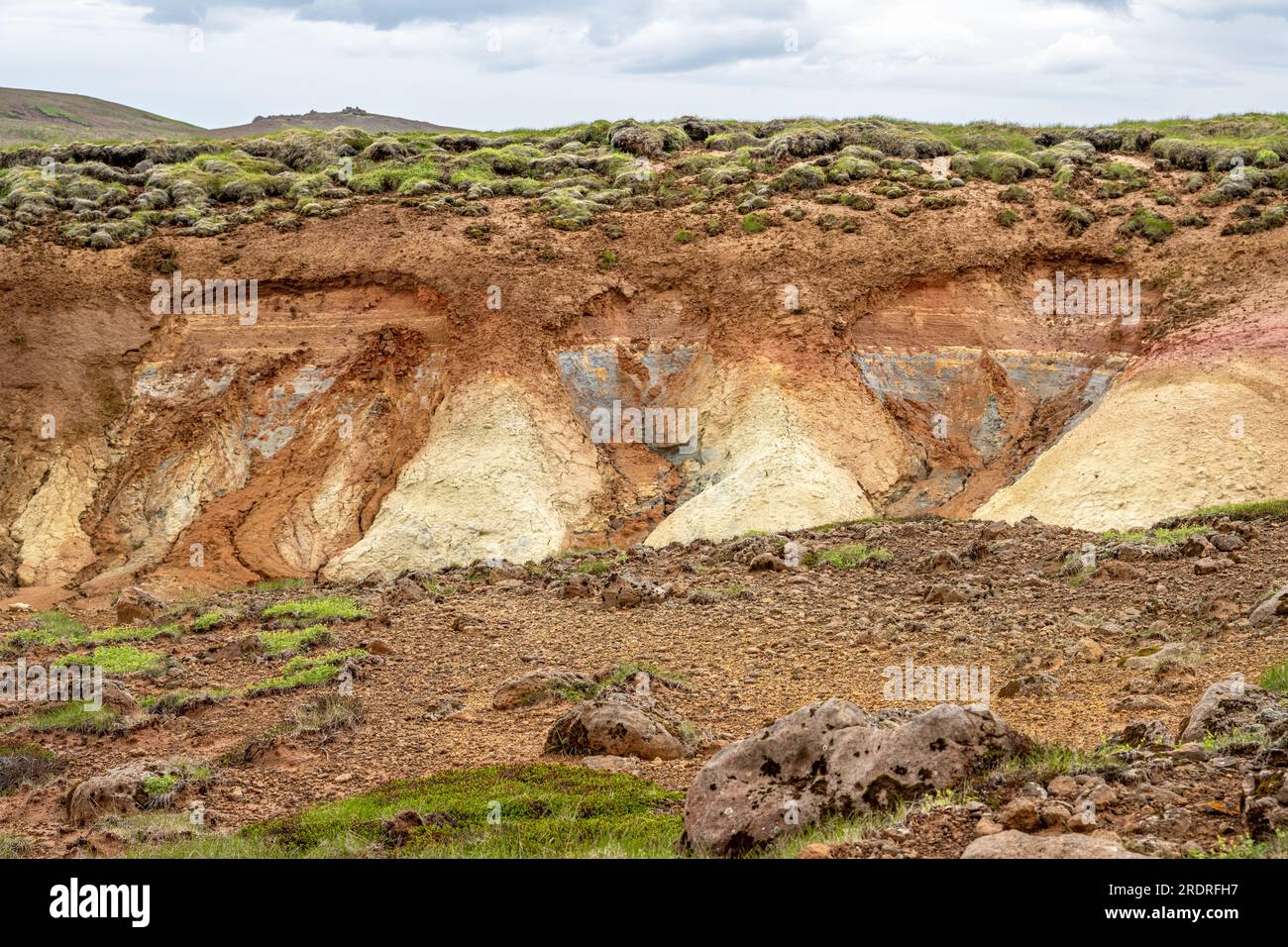 Krysuvik Hot Springs, Fúlipollur, Seltun Geothermal area, Reykjanes Peninsular, Islanda Foto Stock