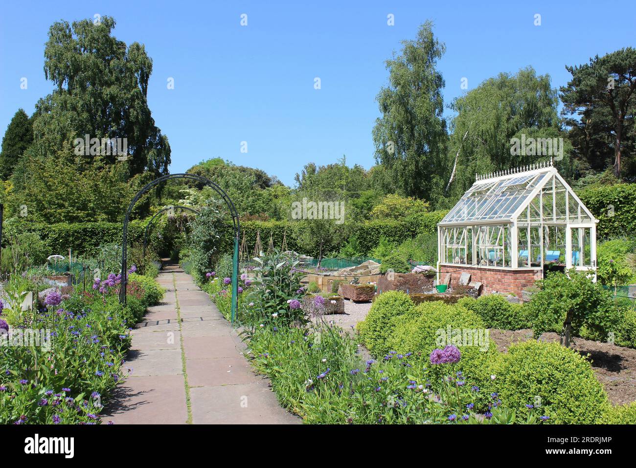 Potager in stile vittoriano a Ness Gardens, Wirral, Regno Unito Foto Stock