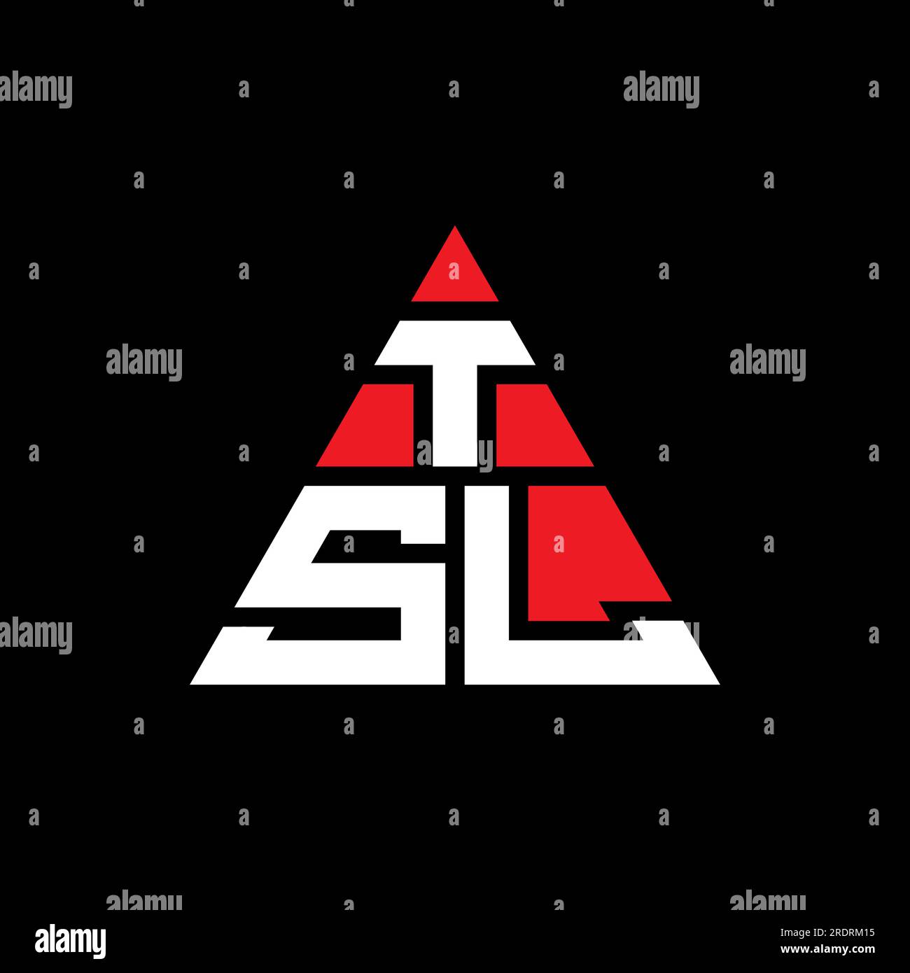 Logo TSL triangolare a lettera con forma triangolare. Monogramma con logo triangolare TSL. Modello con logo vettoriale a triangolo TSL di colore rosso. TSL triangul Illustrazione Vettoriale
