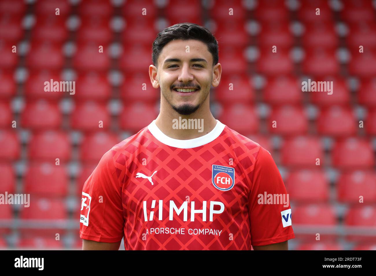 Heidenheim, Germania. 23 luglio 2023. Kevin Sessa dell'1. FC Heidenheim. Credito: Karl-Josef Hildenbrand/dpa/Alamy Live News Foto Stock