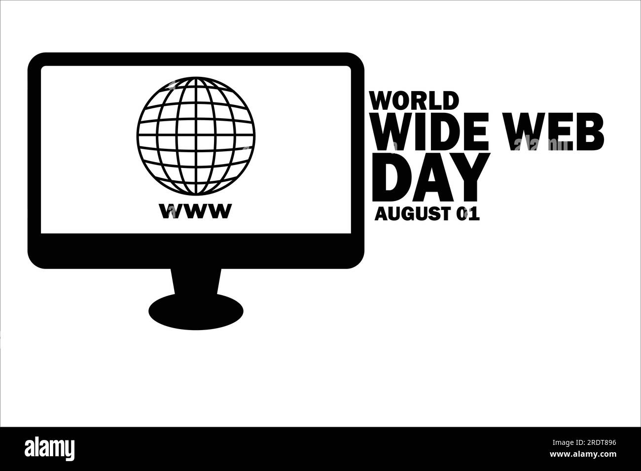 Illustrazione vettoriale giornata mondiale del Web. 1 agosto. Concetto di vacanza. Modello per sfondo, banner, scheda, poster con iscrizione di testo. Illustrazione Vettoriale