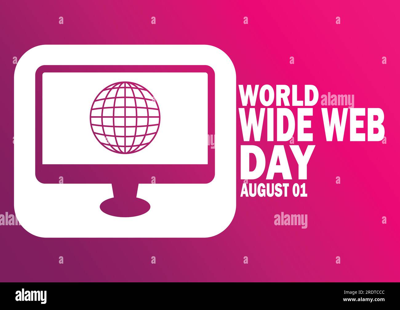 Illustrazione della progettazione di modelli vettoriali per il World Wide Web Day. 1 agosto. Adatto per biglietti d'auguri, poster e striscioni Illustrazione Vettoriale