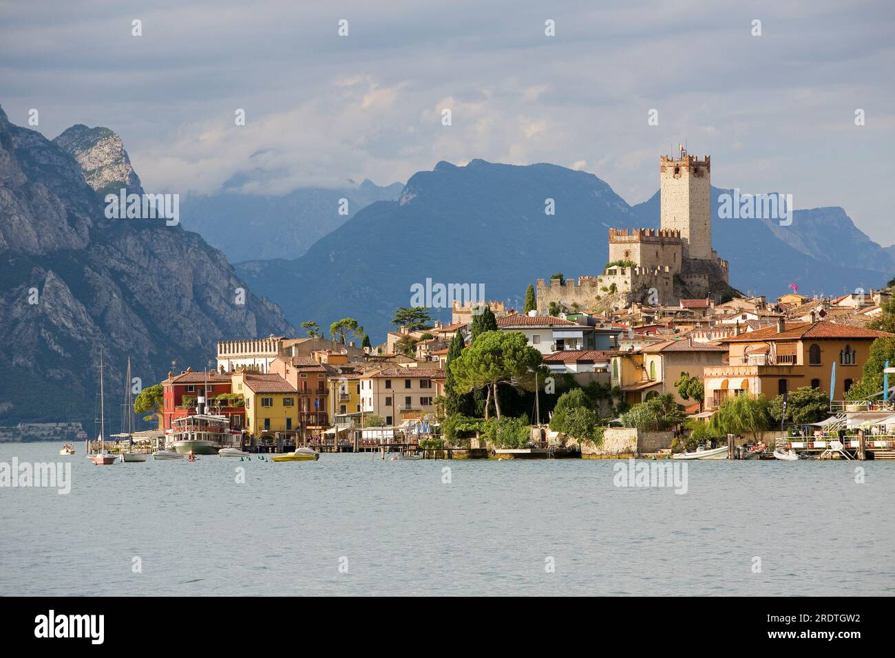 Malcesine, Lago di Garda, Verona, Italia. Foto Stock