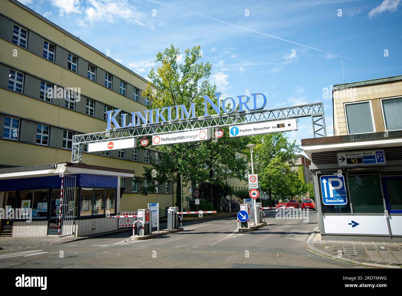 Assistenza medica, costi: Ingresso in ospedale a Norimberga Foto Stock
