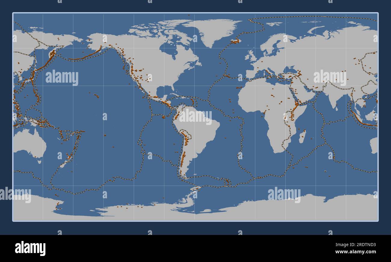 Forma della piastra tettonica delle Shetland sulla mappa del contorno solido nella proiezione cilindrica di Patterson centrata meridionalmente. Distribuzione del vol. Noto Illustrazione Vettoriale