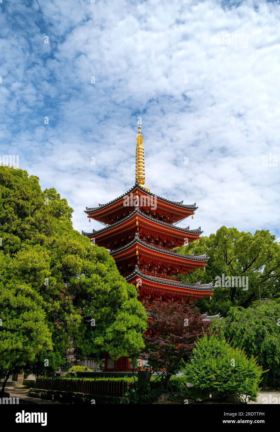 Tochoji Temple Pagoda a Fukuoka, Giappone Foto Stock