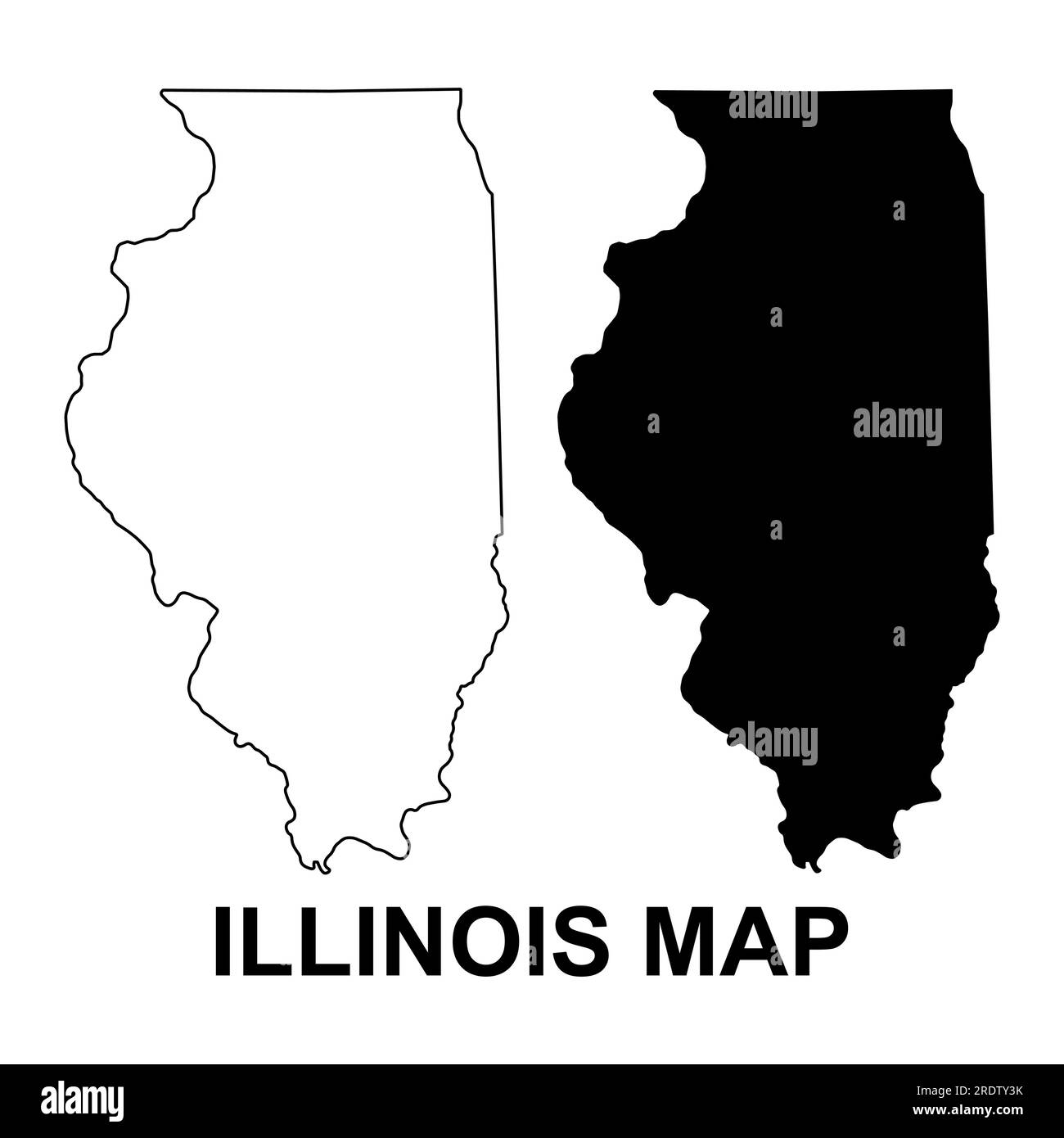 Set della mappa dell'Illinois, stati uniti d'america. Icona Flat Concept illustrazione vettoriale . Illustrazione Vettoriale