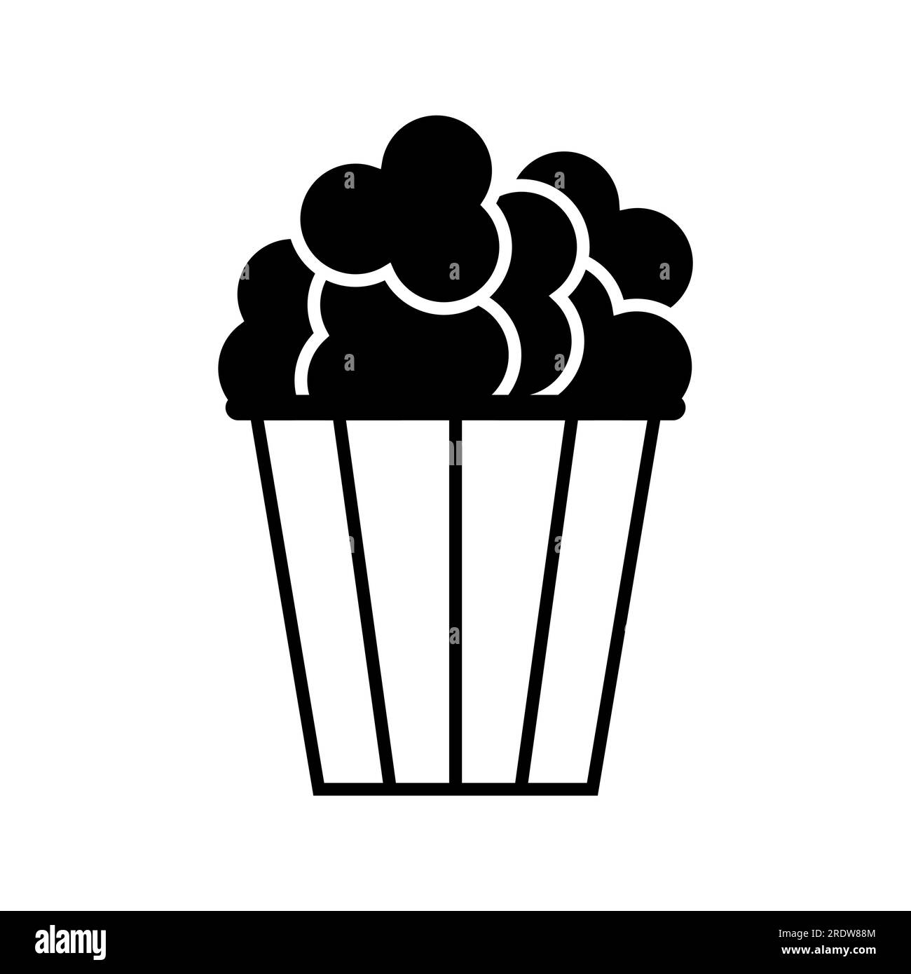 Popcorn food design icona, web corn box snack piatto vettore illustrazione elemento . Illustrazione Vettoriale